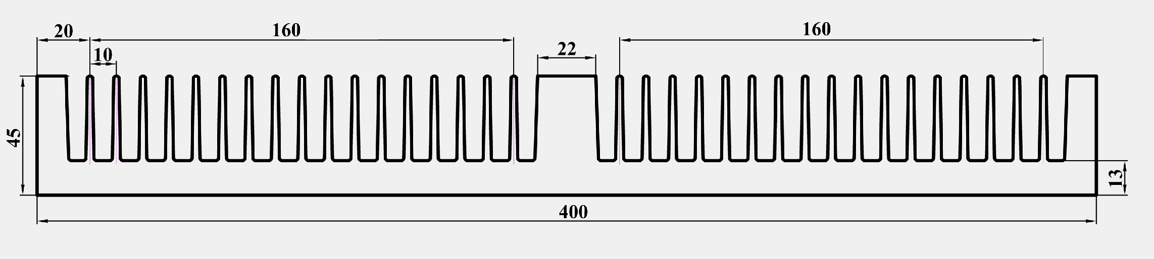 ЛИГРА - Профиль АВС400.9010-2, эскиз