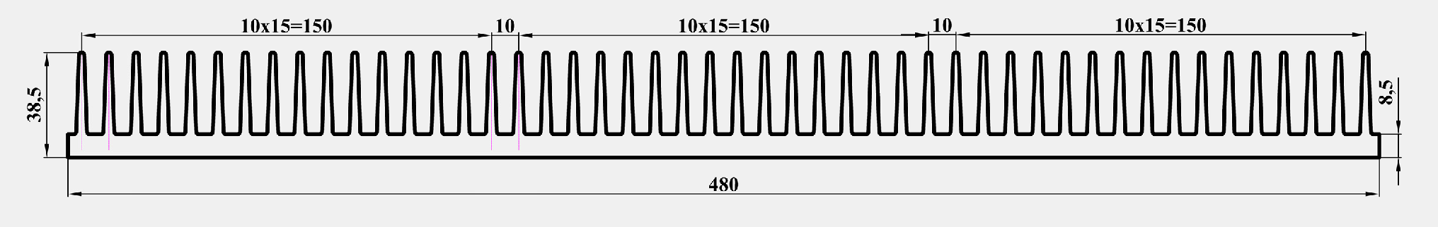 ЛИГРА - Профиль АВС480.0090-3, эскиз